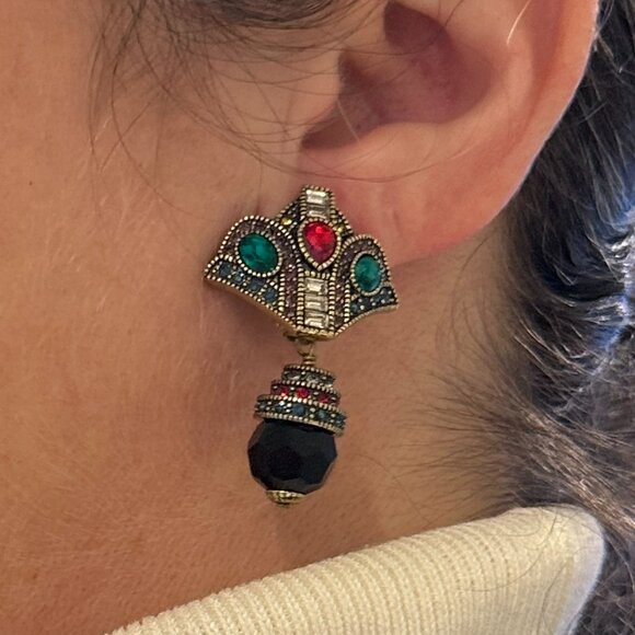 Rare Heidi Daus Age of Elegance Black Crystal 5-string Jewelry Set - Picture 4 of 14